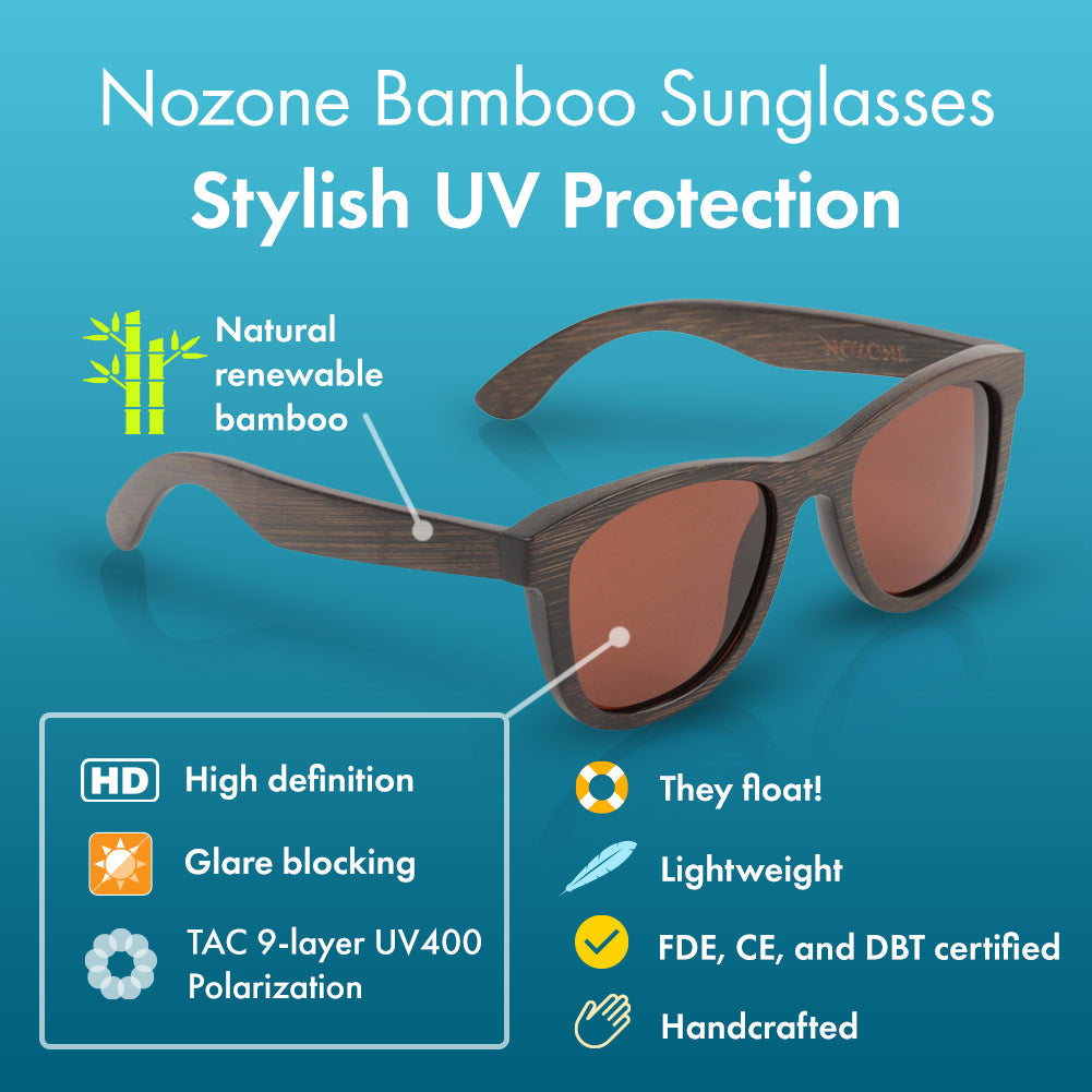 Brown Bamboo UV400 Polarized Sunglasses for Adults