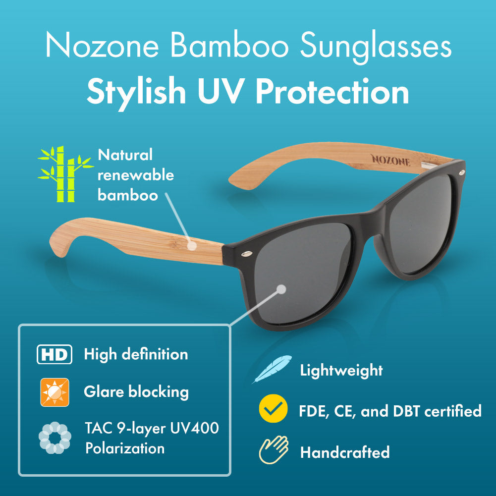 Bamboo/Poly UV400 Polarized Sunglasses for Adults