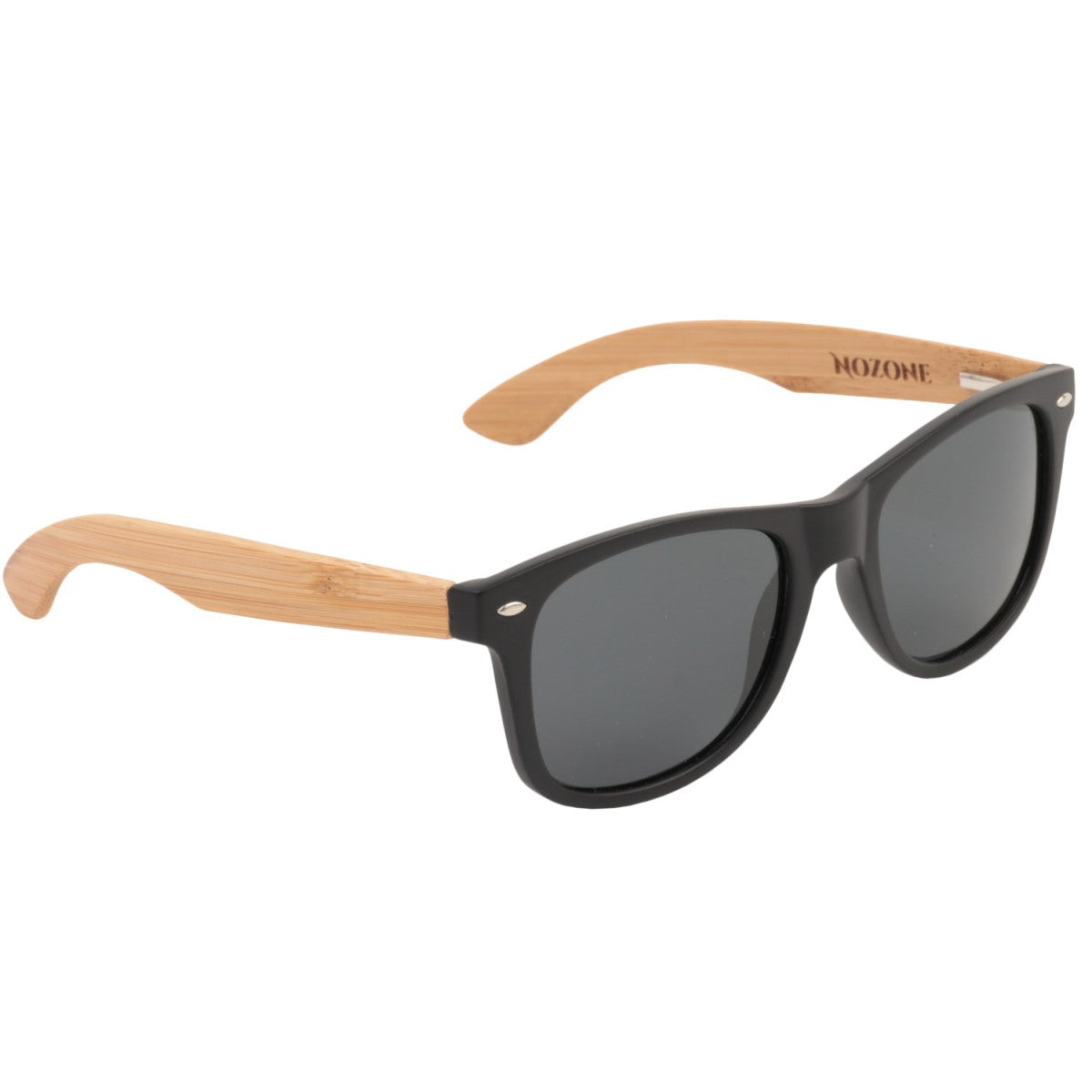 Nozone bamboo sunglasses - UV400 polarized glare-resistant grey lenses - protective travel case #style_Grey Lenses w/Protective Case