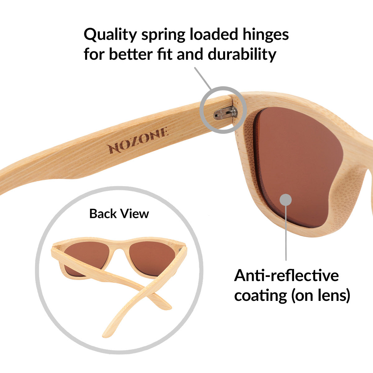 Original Bamboo UV400 Polarized Sunglasses for Adults