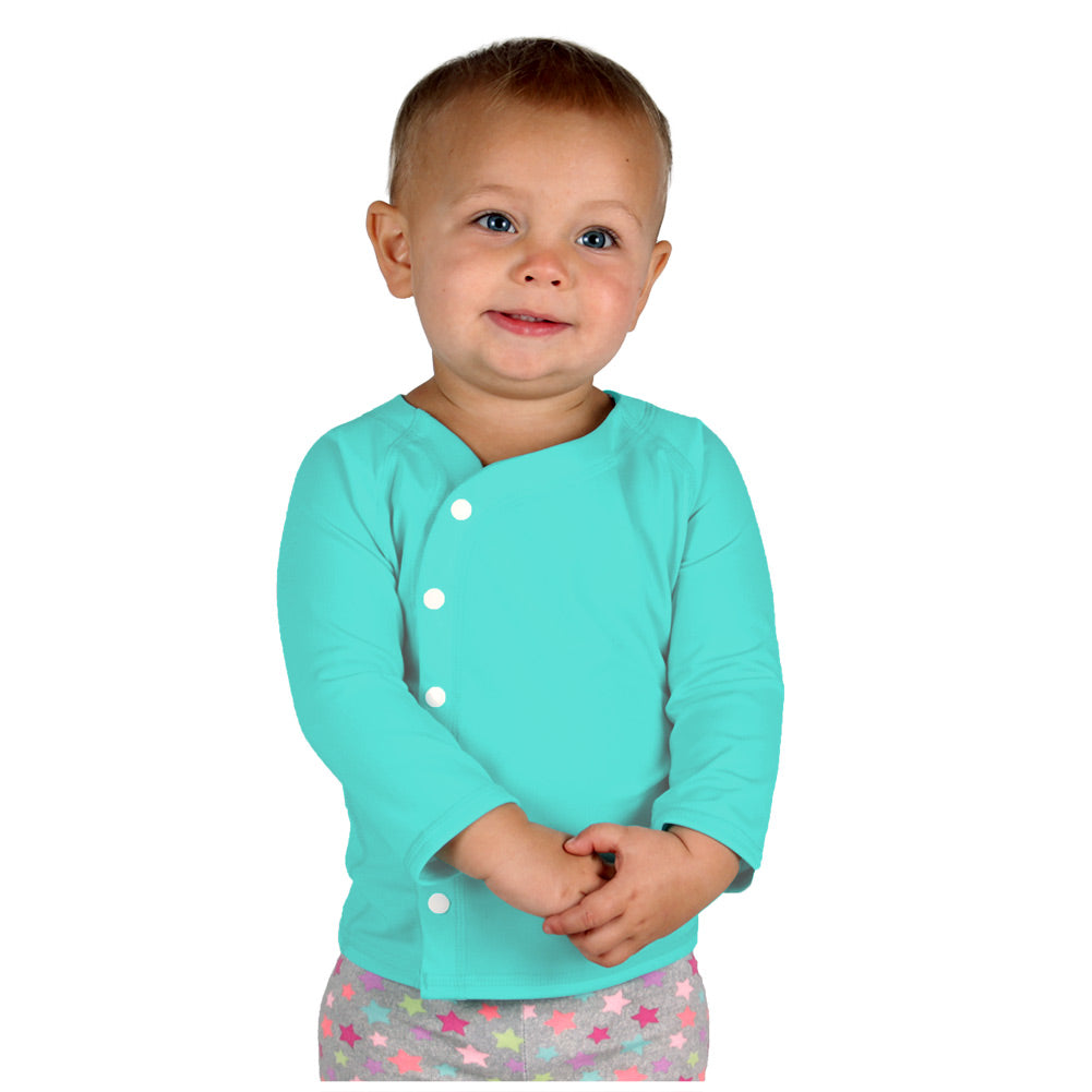 nozone baby sun protective upf 50 uv wrap shirt cover aqua opal #color_Opal