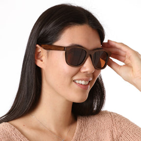 Brown Bamboo UV400 Polarized Sunglasses for Adults