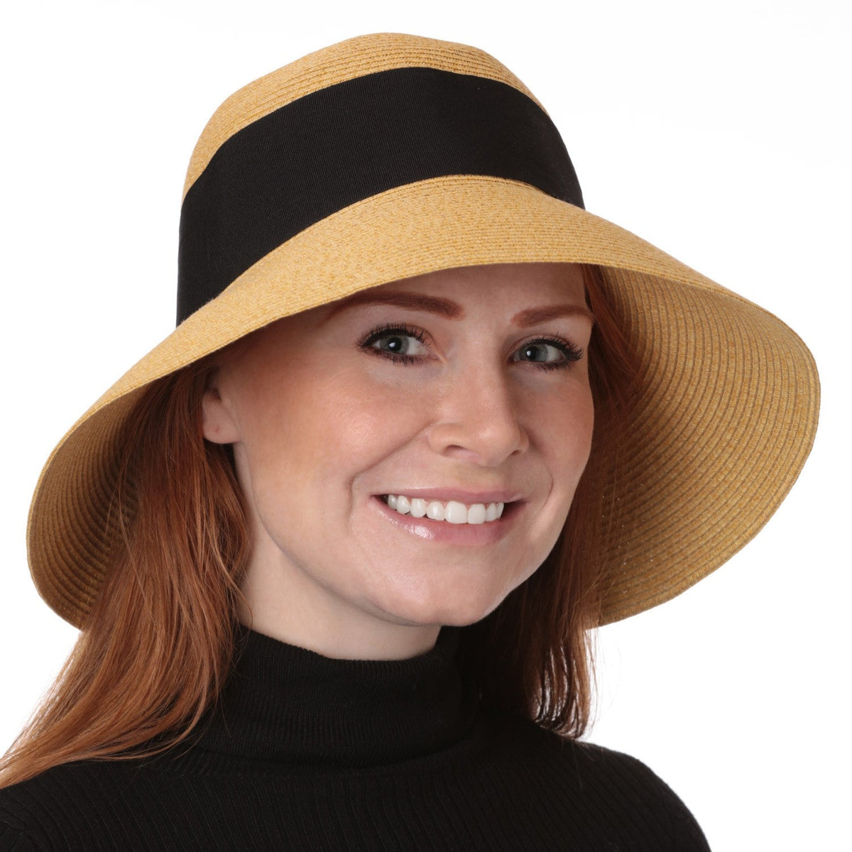 Roll-Up Women's Straw Sun Hat with Bow
