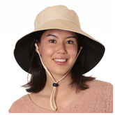 Nozone reversible women's bucket sun hat#color_Black/Beige