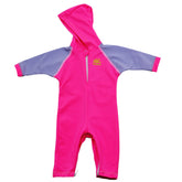 Nozone baby girls pink purple blue Kailua UV protective hooded swimsuit breathable #color_KO Pink/Twilight Lavender