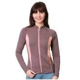 Nozone women;s Sun protective full zip lanai shirt - brown rose #color_Rose Brown/Mellow